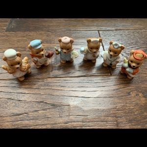 Vintage Rare HOMCO Bears #8820 Set of 6 Professions Made in Sri Lanka
